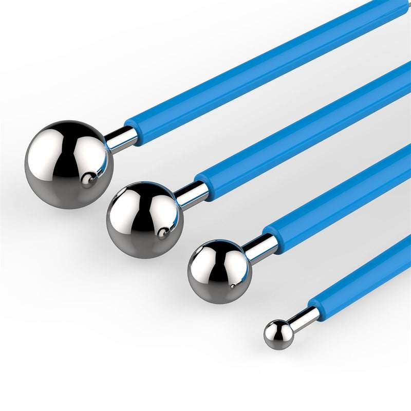 Amytalk DIY Cake tools, AmyTalk 4Pcs Metal Ball Baking Fondant Cake Tools Stainless Steel 8 Head Pen for Sugar Flower - Image 3